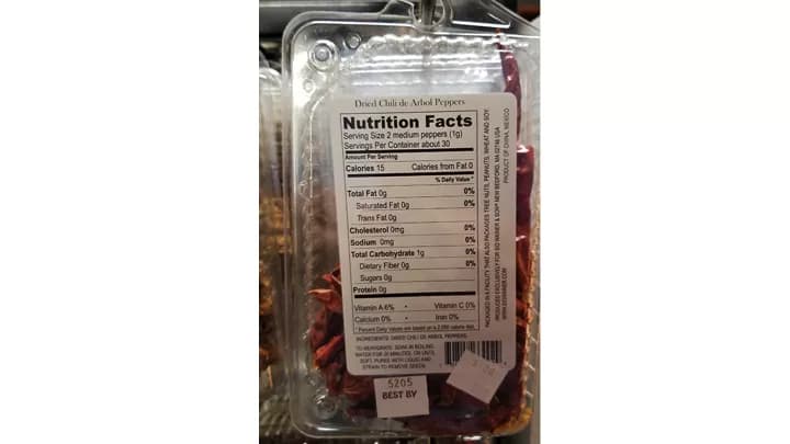 Sid Wainer & Son® Initiates Class 1 Recall For Jansal Valley® Dried Chili De Arbol Peppers Due To Possible Health Risk