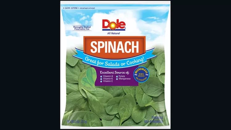 Dole Fresh Vegetables Recalls Spinach For Potential Salmonella