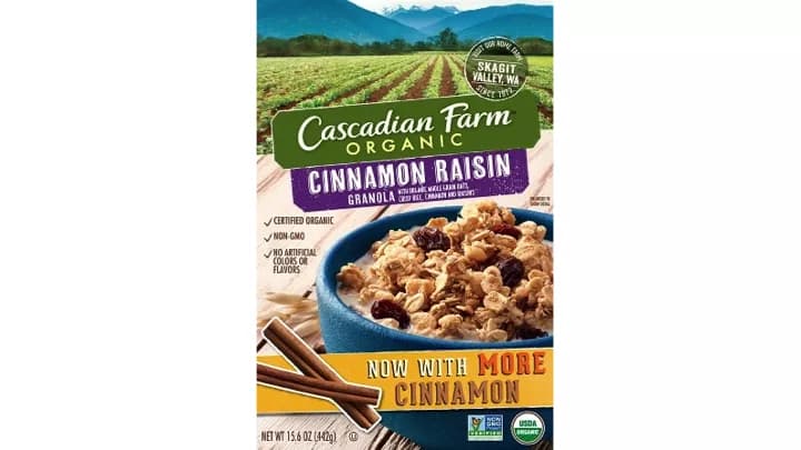 General Mills Issues Voluntary Recall Of Cascadian Farm Organic Cinnamon Raisin Granola Cereal