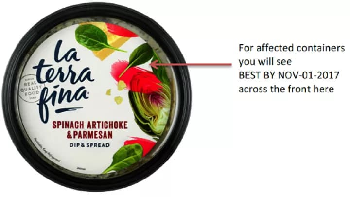 La Terra Fina Recalls 10 oz. Spinach Artichoke & Parmesan Dip & Spread Due To Mislabeling And Undeclared Allergen